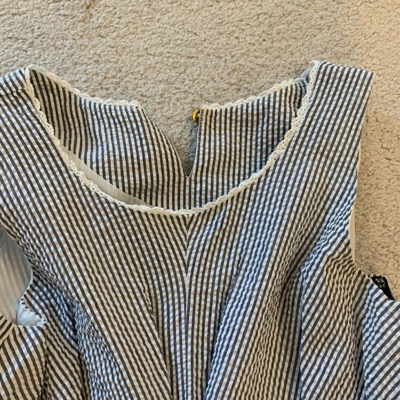 Cotton striped short dress - Picture 4 of 8